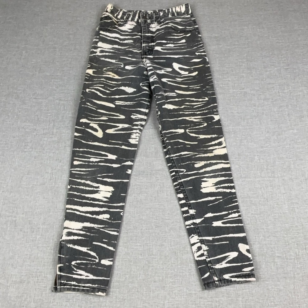 Vintage Guess By Georges Marciano Jeans Womens 28 Gray Zebra Skinny Ankle Zip